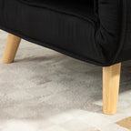 3 in 1 armchair bed with reclining backrest in 6 positions in fabric, 94x78x80 cm, Black