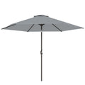 Outsunny 3x3 m Tilting Garden Umbrella with Crank Opening, Metal and Polyester, Grey