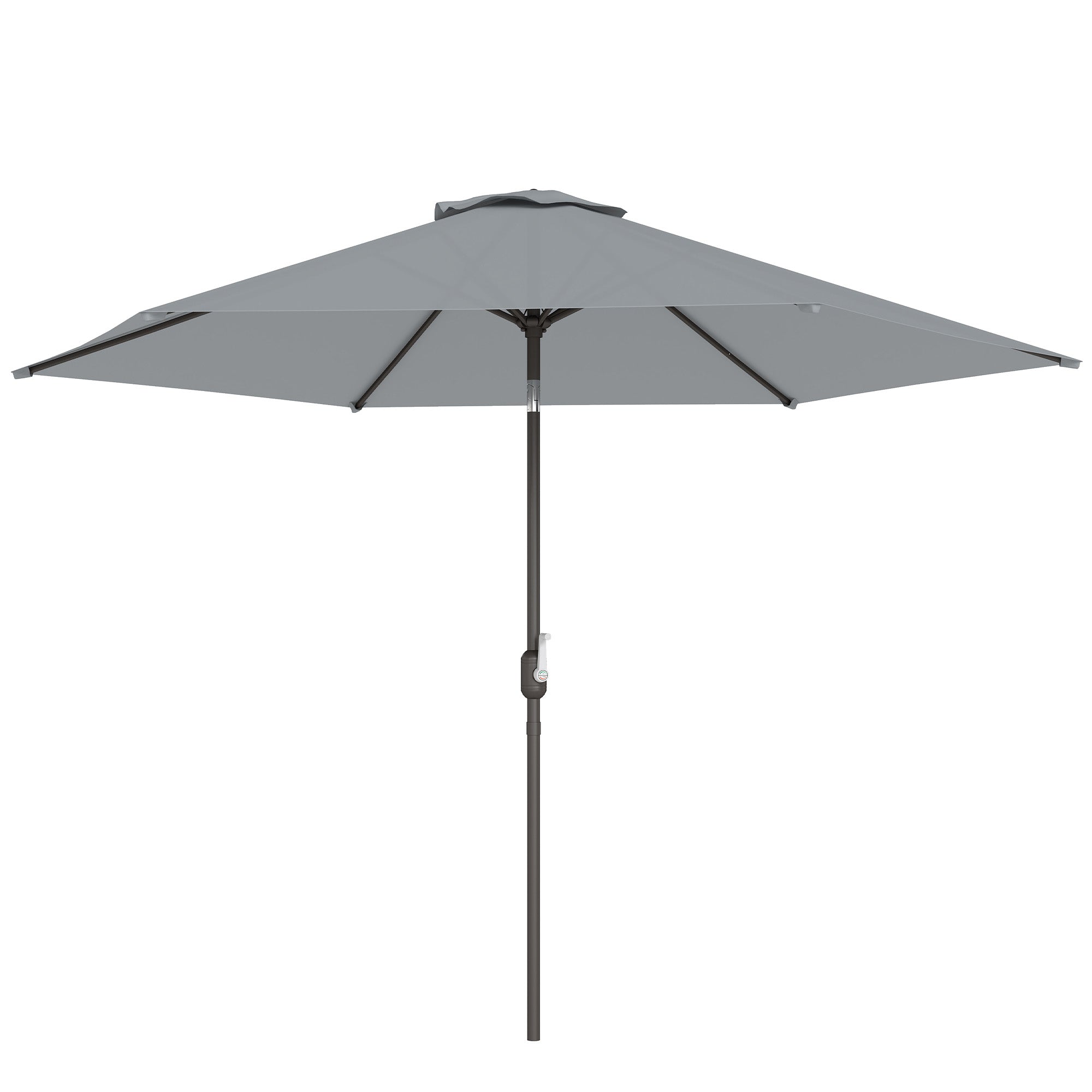 Outsunny 3x3 m Tilting Garden Umbrella with Crank Opening, Metal and Polyester, Grey