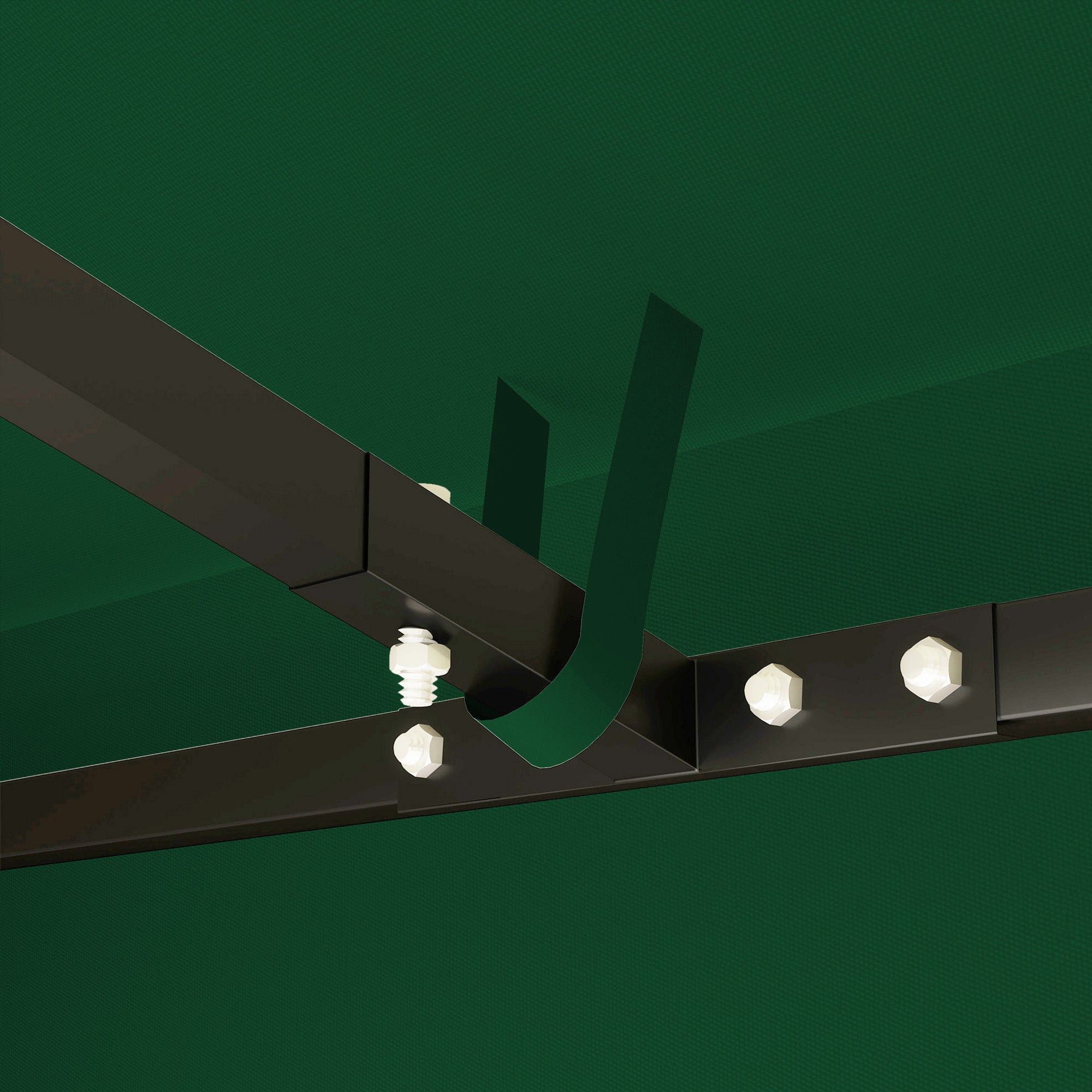 3x3m 600D Oxford Fabric Garden Gazebo Cover with Drainage Holes, Green