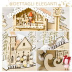 Wooden Sleigh Advent Calendar with 24 Fillable Drawers, Decorations and LED Lights, 45x10x31cm