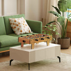 HOMCOM Folding Table Football for Adults and Children with 2 Balls and Scoreboard, Made of Wood, 69x36.5x22 cm, Wood Color