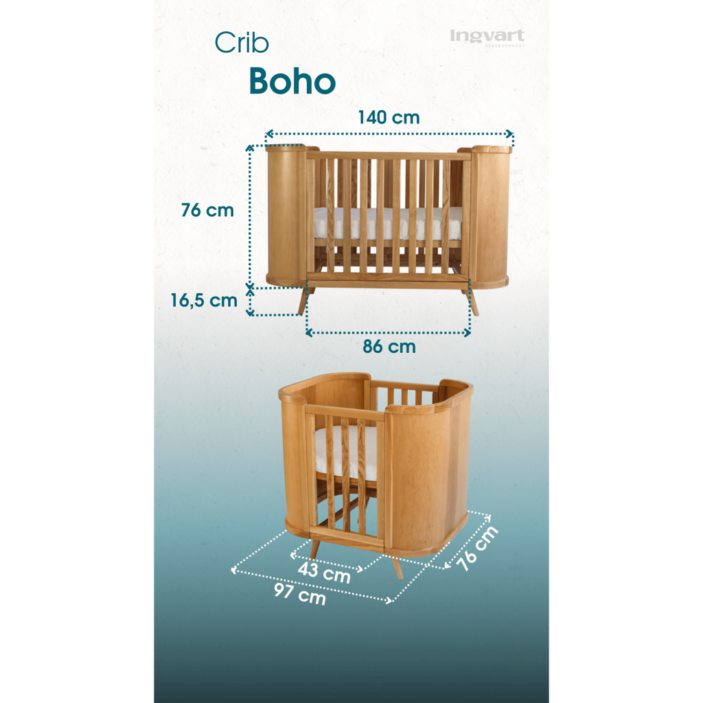 Boho Extendable Baby Bed - Grows with baby