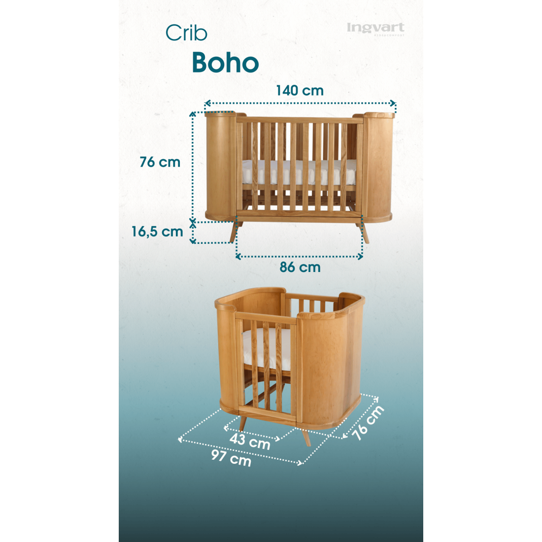 Boho Extendable Baby Bed - Grows with baby