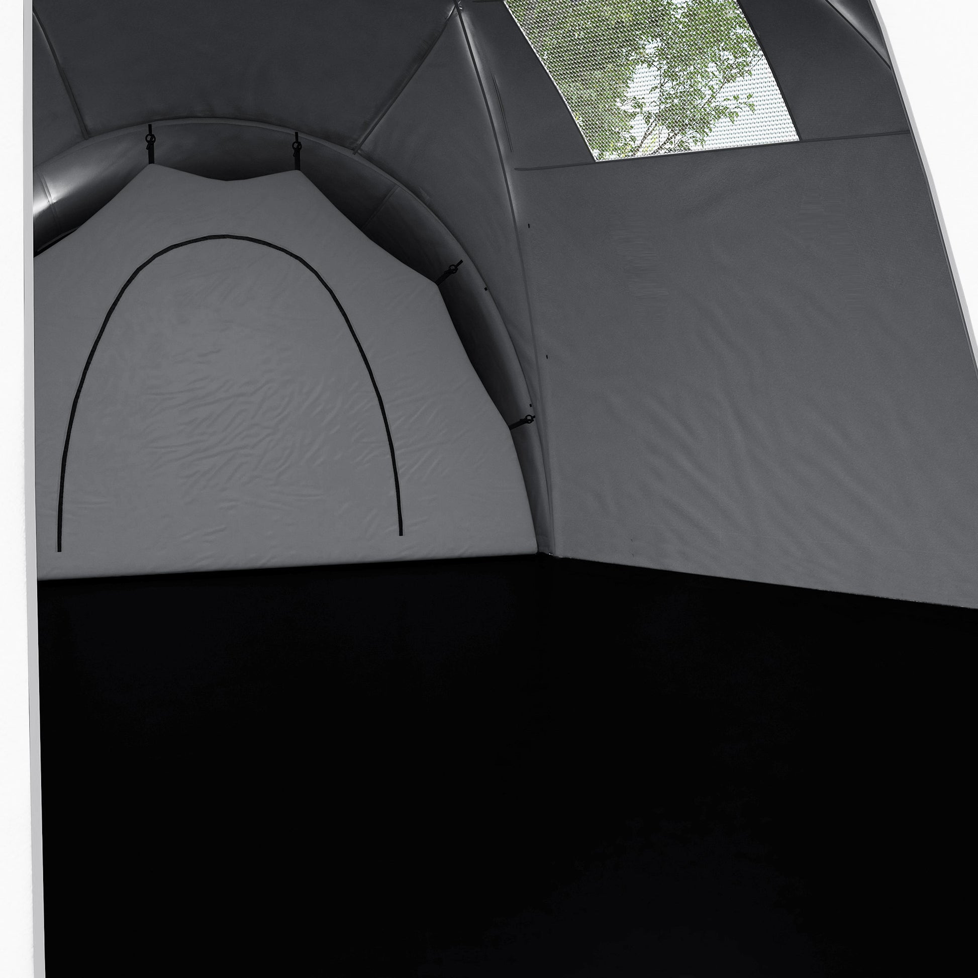 Outsunny Waterproof 6-Person Camping Tent with 3 Sleeping Areas, Living Room and Porch, in Oxford Fabric, Gray - Borgè