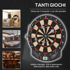 Electronic PP Dartboard with 6 Darts and Scoreboard, 44x39. 5x 2.2cm, Black