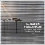 Garden Gazebo for Barbecue BBQ with PC Roof and Side Shelves, 246x149x230cm, Black