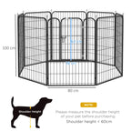 Dog Playpen and Puppy Playpen, Modular Indoor and Outdoor Dog Playpen in Metal and Steel 8 Panels 80x100cm - Borge' Group Limited
