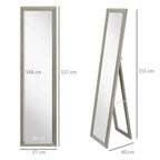 HOMCOM Modern Full-Length Floor Mirror, 37x157 cm, Grey