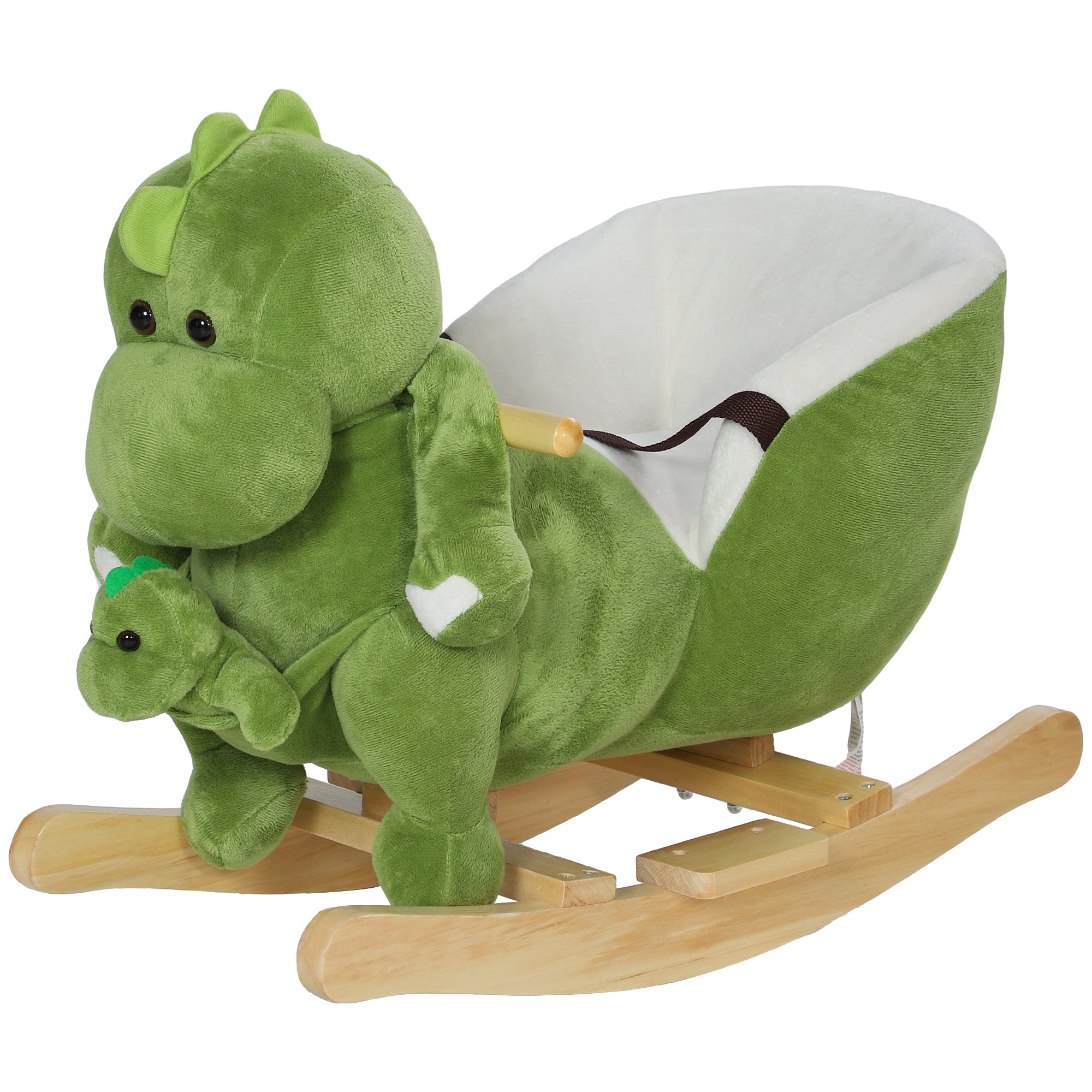 Dinosaur Rocking Horse for Children 18-36 Months with Sounds and Soft Cover, Green