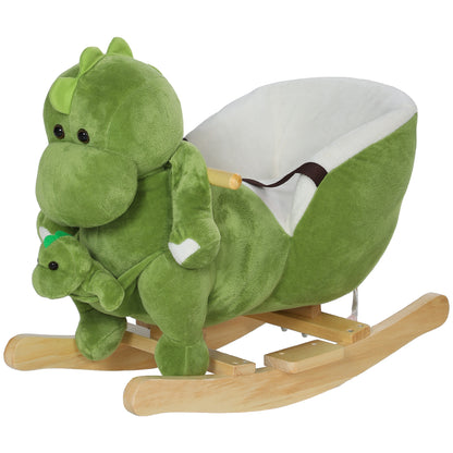 AIYAPLAY Dinosaur Rocking Horse for Children 18-36 Months with Sounds and Soft Cover, Green