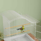 PawHut 4-Door Bird Cage with 2 Bowls, 2 Perches and Tray, Metal and Plastic, 47.5x36x54.5 cm, White