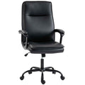 HOMCOM PU Leather Swivel Office Chair, Rocking Function, High Back, Adjustable Height, 120kg Capacity, Black