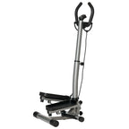 Stepper with Adjustable Handlebar, LCD Monitor and Elastic Bands, 55x53x118-128cm, Black