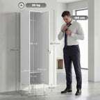 Metal Wardrobe with Lockable Door, Name Tag and Hanging Rail, 40x40x179 cm, White