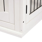 Indoor Dog House for Up to 30kg in Wood and Steel, 58.5x81x 66cm - White - Borge' Group Limited