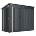 Outsunny Steel Garden Shed with 3 Lockable Doors, 234x132x185 cm, Dark Grey
