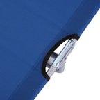 Garden Sun Lounger, Folding and Adjustable Deck Chair with Blue Fabric Canopy, 187x58x36cm - Borge' Group Limited