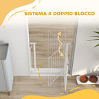 Extendable and Adjustable Dog Gate for Stairs and Doors, Made of Steel and ABS, 75-85x76 cm, White