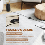 U-Shaped Floor Lamp with 2 Lights, Foot Switch and Marble Base, 26x12x150 cm, White, Black and Gold