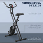 HOMCOM Professional Exercise Bike with Resistance and Adjustable Height, in Steel and PP, 41x86x112 cm, Black - Borgè