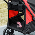 Large Dog Stroller Foldable with Mesh Windows, Cushion and Leashes, 124x67x100 cm, Black