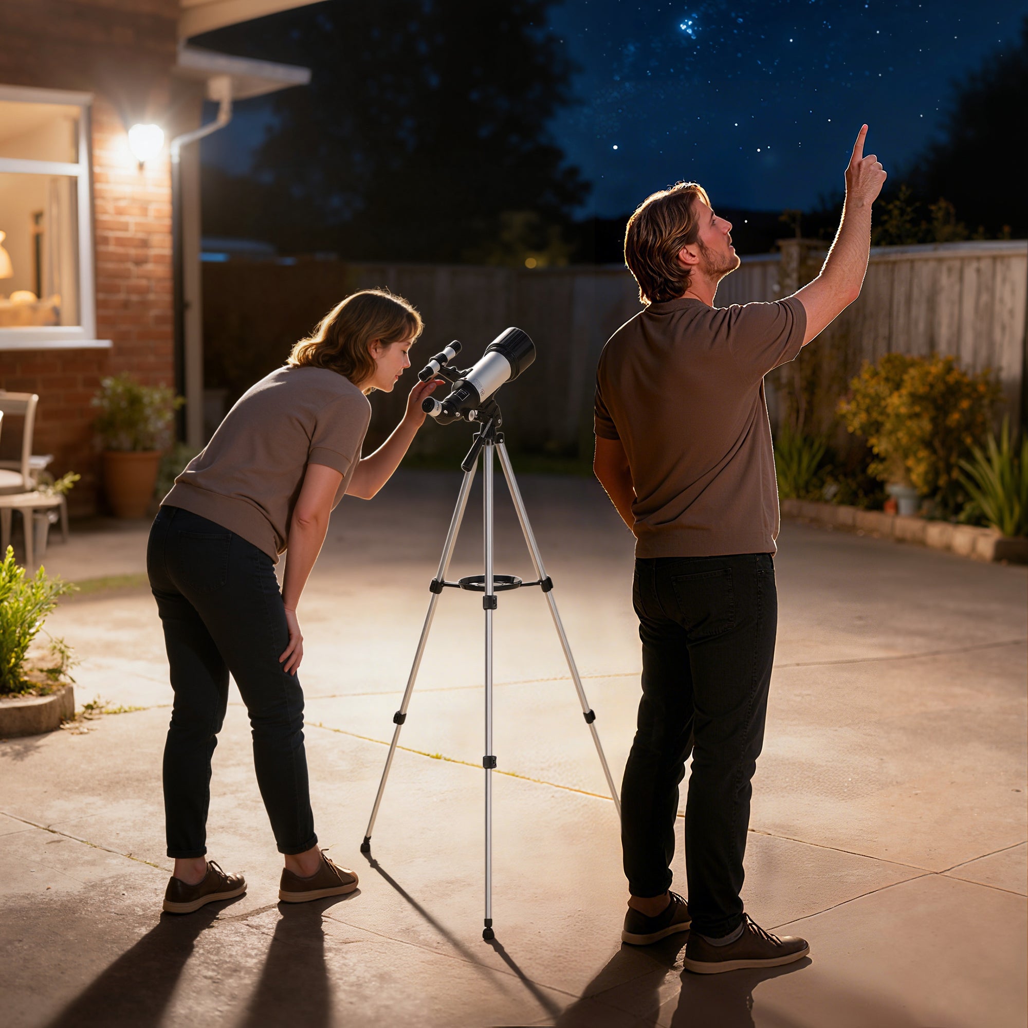 Outsunny 70mm Astronomical Telescope with 2 Eyepieces and Smartphone Adapter, 80x80x135 cm, Black and White