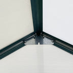 Garden Greenhouse in Polycarbonate, Metal and Aluminum, Anti-UV and Windproof, 190x253x199cm, Green