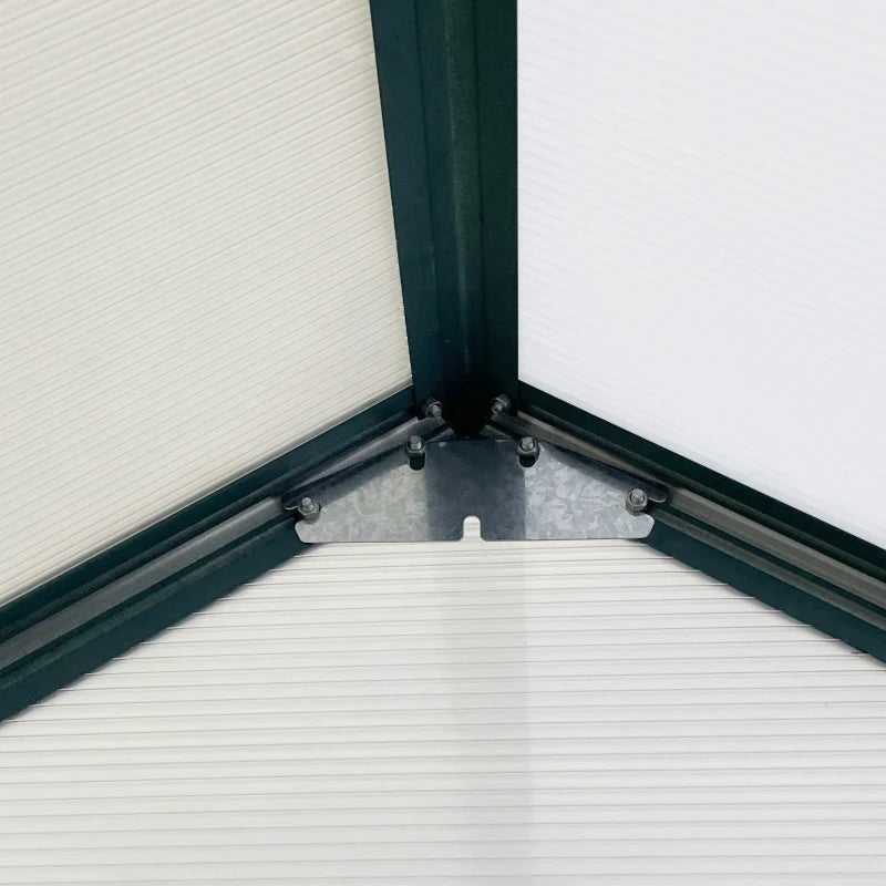 Garden Greenhouse in Polycarbonate, Metal and Aluminum, Anti-UV and Windproof, 190x253x199cm, Green