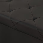 84L Folding Storage Bench, Padded Lid and Faux Leather Upholstery, 76x38x38cm, Black