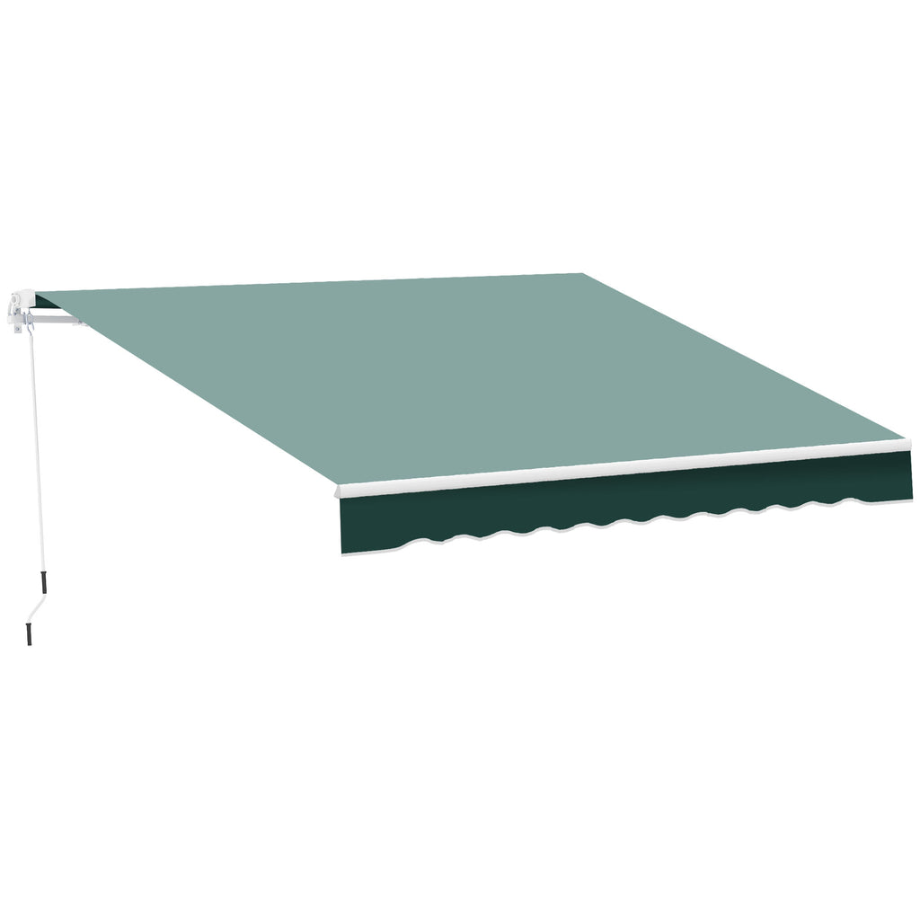 Outsunny 2.5x2m Manual Roller Arm Awning in Aluminum and Polyester, Green