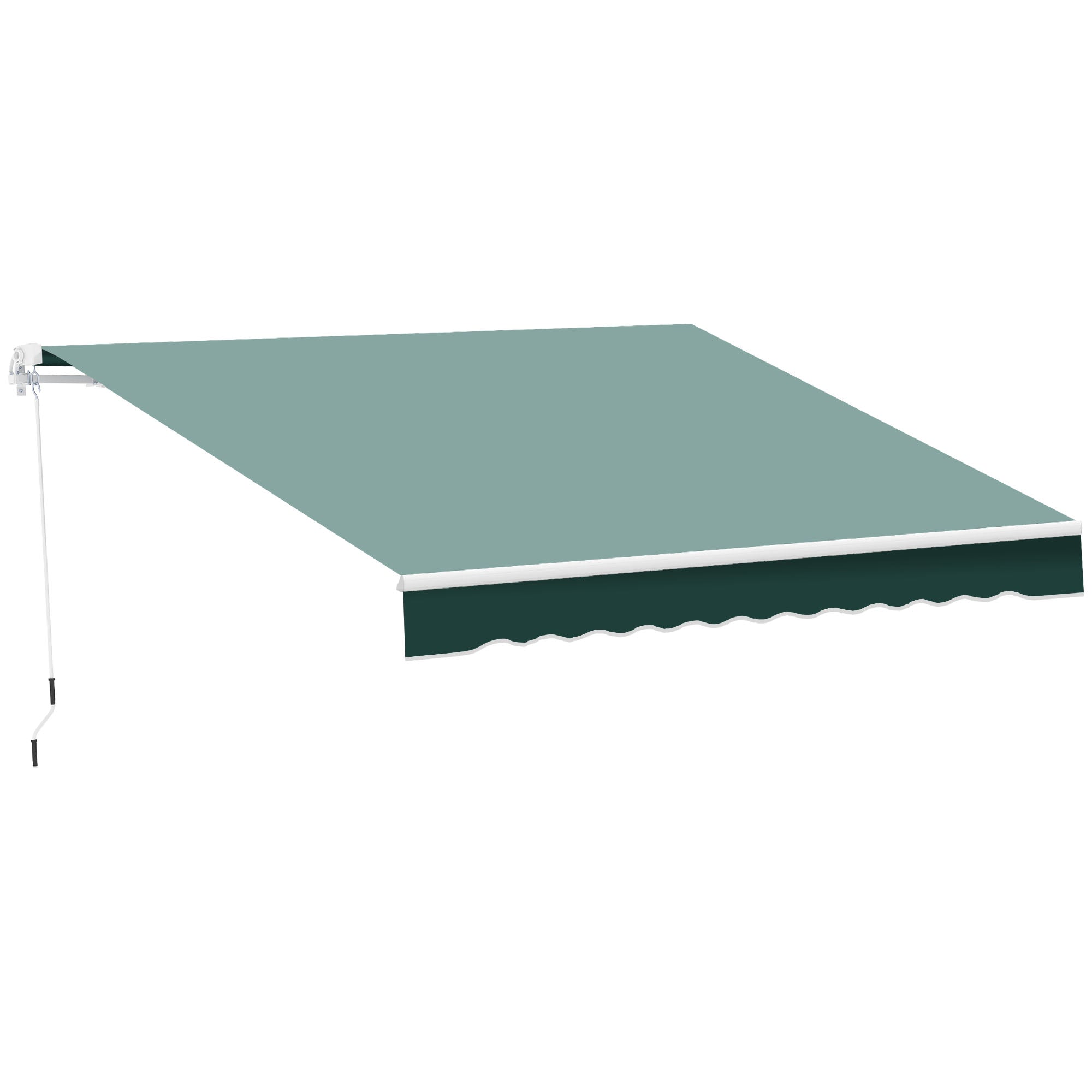 Outsunny 2.5x2m Manual Roller Arm Awning in Aluminum and Polyester, Green