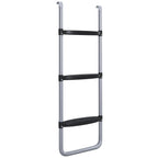 Adjustable Elastic Trampoline Ladder with 3 or 2 Steel Steps, 97x32cm, Silver - Borgè