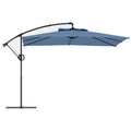 Outsunny 3x3.25m 360° Adjustable Off-Center Garden Umbrella, Light Blue