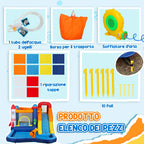 5-in-1 Inflatable Water Park Castle, 360x250x195cm, Multicolor