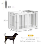 Medium Dog House with 2 Lockable Doors, Steel and MDF Cage, 80x50x56.5 cm, White