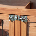 2-Tier Wooden Rabbit Hutch with Wheels, Pull-Out Tray and Ramp, 122x50x101cm - Borge' Group Limited