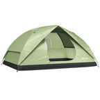 Waterproof 3-Person Camping Tent with Pockets, Lantern Hook and Carry Bag, Green