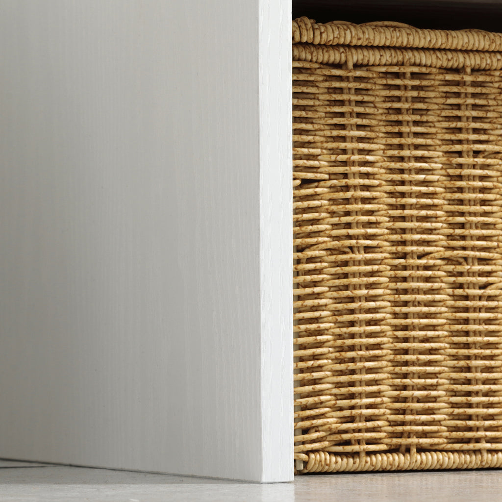HOMCOM Entryway Cabinet with Low Shoe Rack, Bench and 4-Hook Coat Rack in Chipboard and Steel, 60x28x120 cm