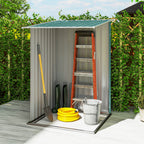 Galvanized Steel Garden Shed with Door, 100x103x160cm, Green