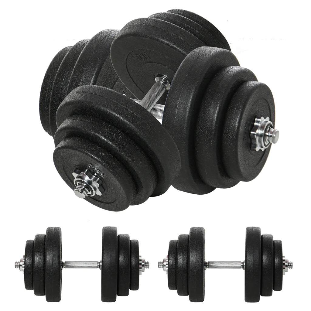 40kg Gym Dumbbell Set (4x5kg, 4x2.5kg, 4x1.5kg), Gym Weights with 12 Discs of 1.5kg, 2.5kg, 5kg, Փ25mm, for Home Training - Borge' Group Limited