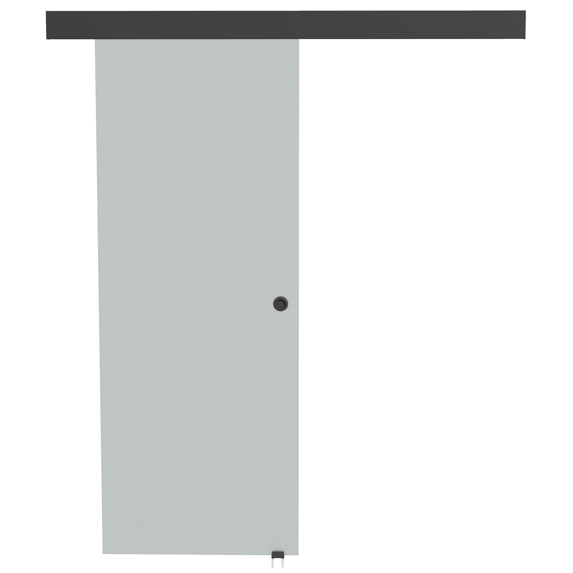 HOMCOM Sliding Door in Sandblasted Tempered Glass with Silent Track and Guide, 77.5x205 cm, Transparent