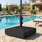 Outsunny Wheeled Umbrella Base with Brakes, Water 40kg/Sand 61kg, for Ø35/38/48mm Umbrella Poles, Black