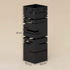HOMCOM Freestanding Square Metal Umbrella Stand for Entryway, Black