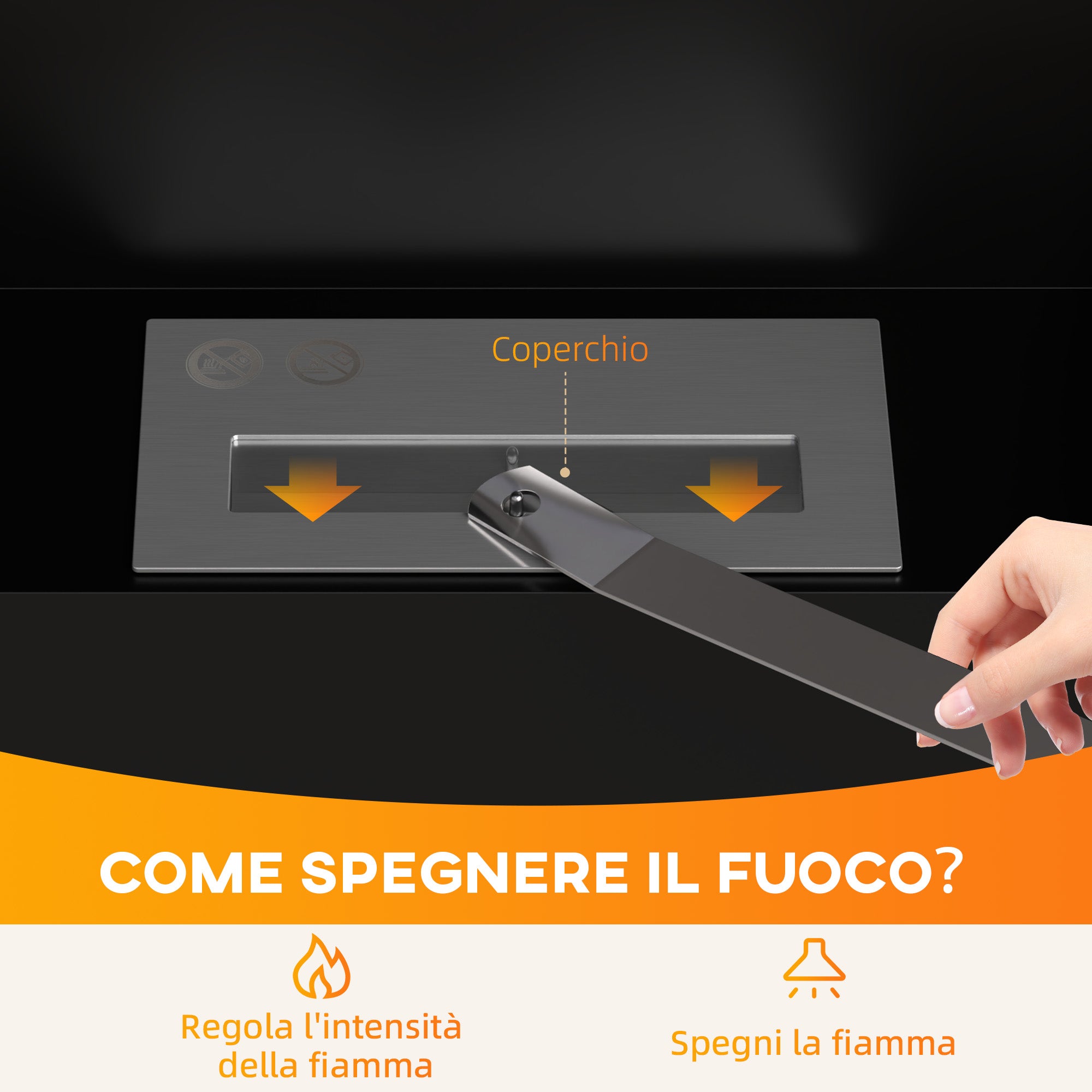 Wall Mounted  0.9L Bioethanol Fireplace with Protective Panel, Stainless Steel and Glass, 100x15x54 cm, Black and Silver