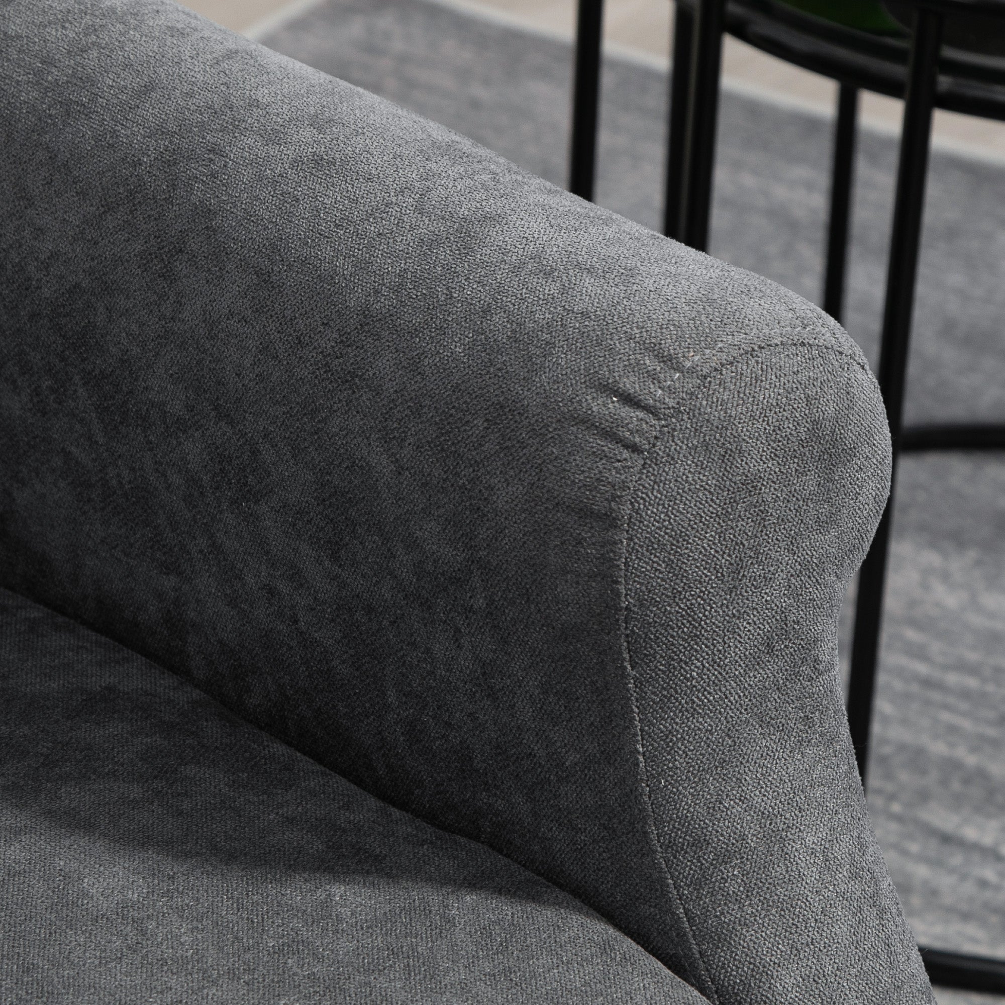 Reclining Chair Lift with Remote Control, in Linen Effect Fabric, 74x94x111 cm, Dark Grey