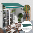 Outsunny Replacement Awning Cover for 3x2.5m Retractable Sun Shade Sail in Anti-UV 50+ Polyester, Green