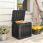 Outsunny 121L Plastic Garden Storage Chest with Handles and Waterproof, 56x45x53 cm, Black