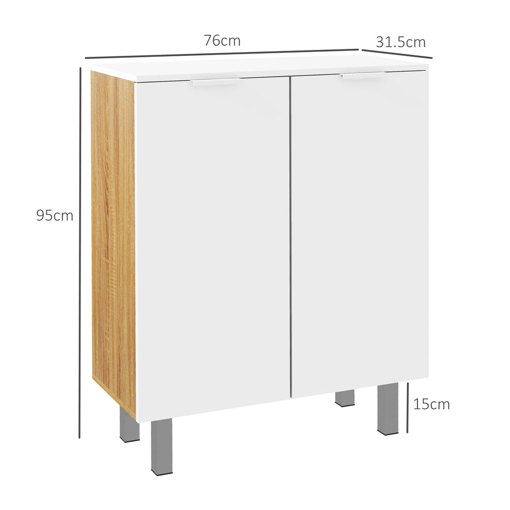 HOMCOM Modern Shoe Rack for 15-20 Pairs of Shoes, 5 Shelves and Soft Closing, Glossy White - Borgè