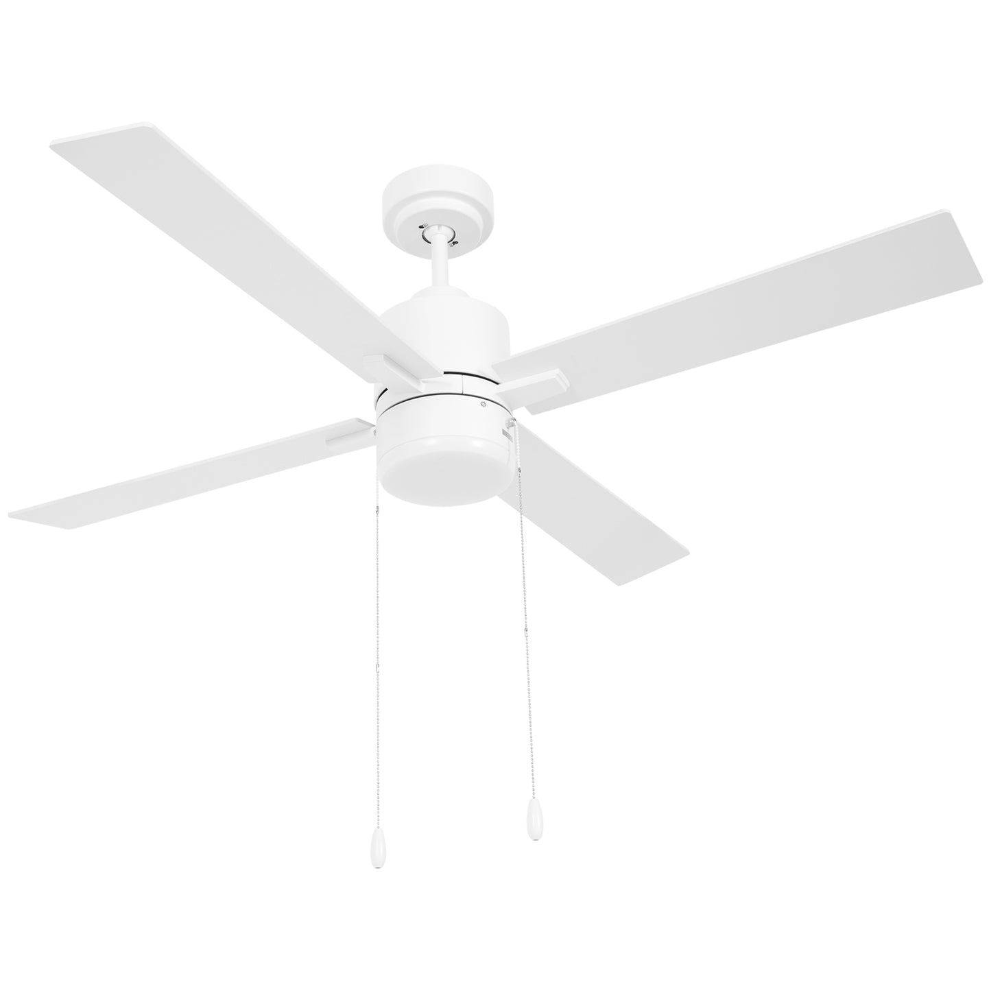 HOMCOM Ceiling Fan with LED Light, 3 Speeds and Reversible Motor, Ø130cm, White and Wood - Borgè